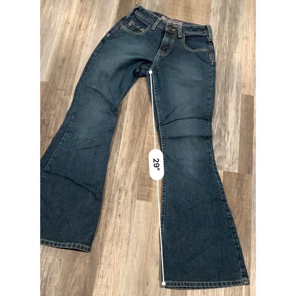 Vtg Silver Jeans Flare Womens Size 25/31 Blue Denim Pants Mid Rise Medium Wash - Picture 11 of 13